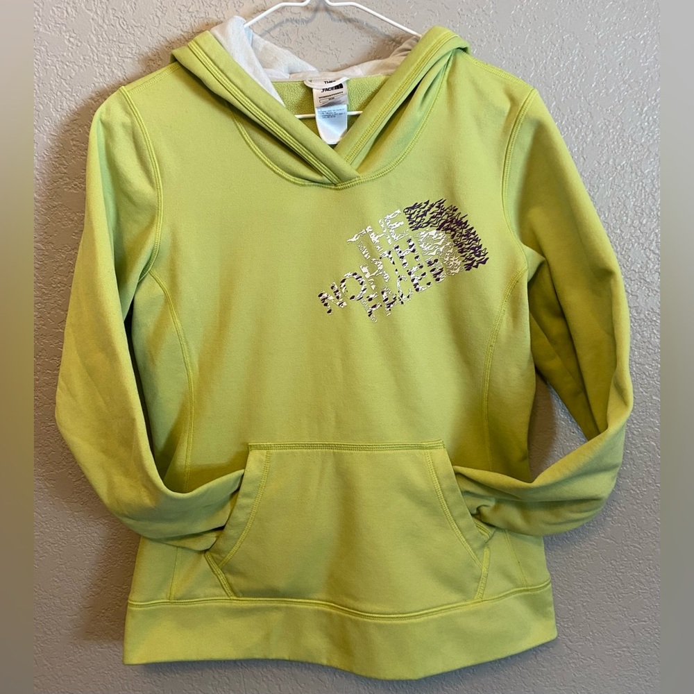 The North Face Womens Hoodie Pullover Sweatshirt Green Purple Size Medium